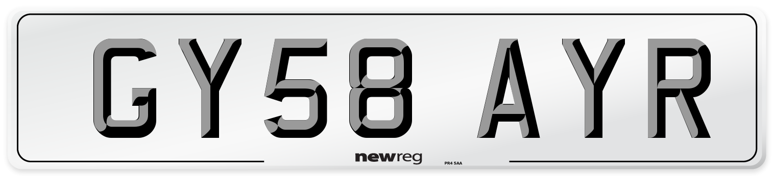 GY58 AYR Number Plate from New Reg